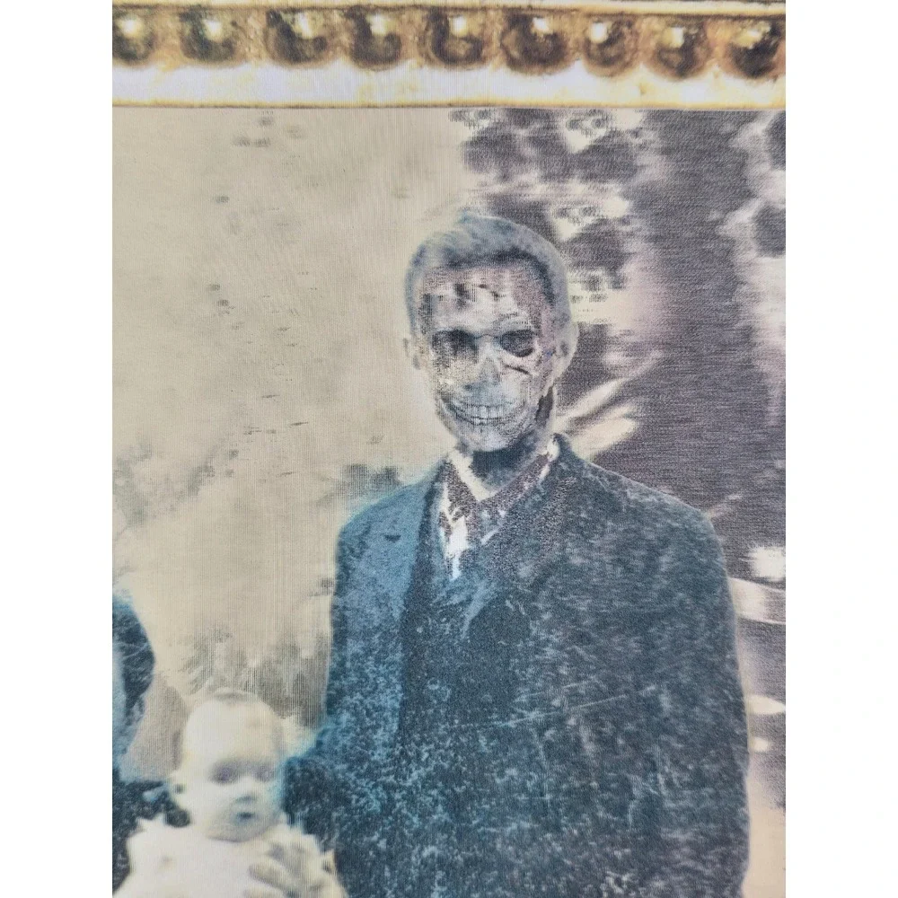 Unbranded Lenticular Halloween Wall‎ Art Gold Spooky Skeleton Portrait Hologram